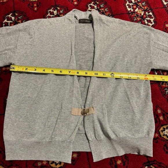 Peserico Tricot Silver Sparkle Open-Front Cardigan – Made in Italy (Size 44) - Picture 10 of 11